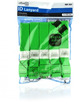 Snur textil Lanyard, Office box verde, 2 x 90 cm